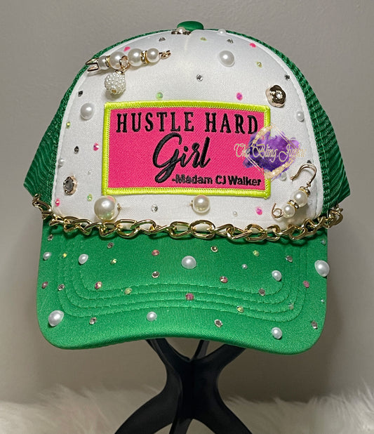 Hustle Hard Girl Trucker Junk Hat