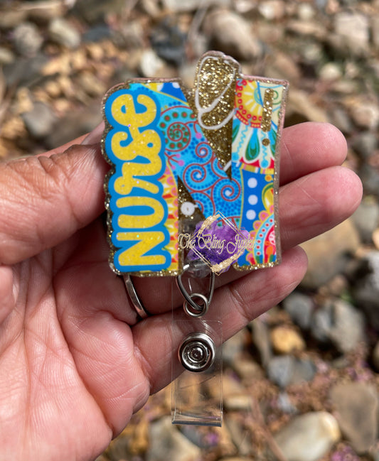 Nurse Floral Badge Reel