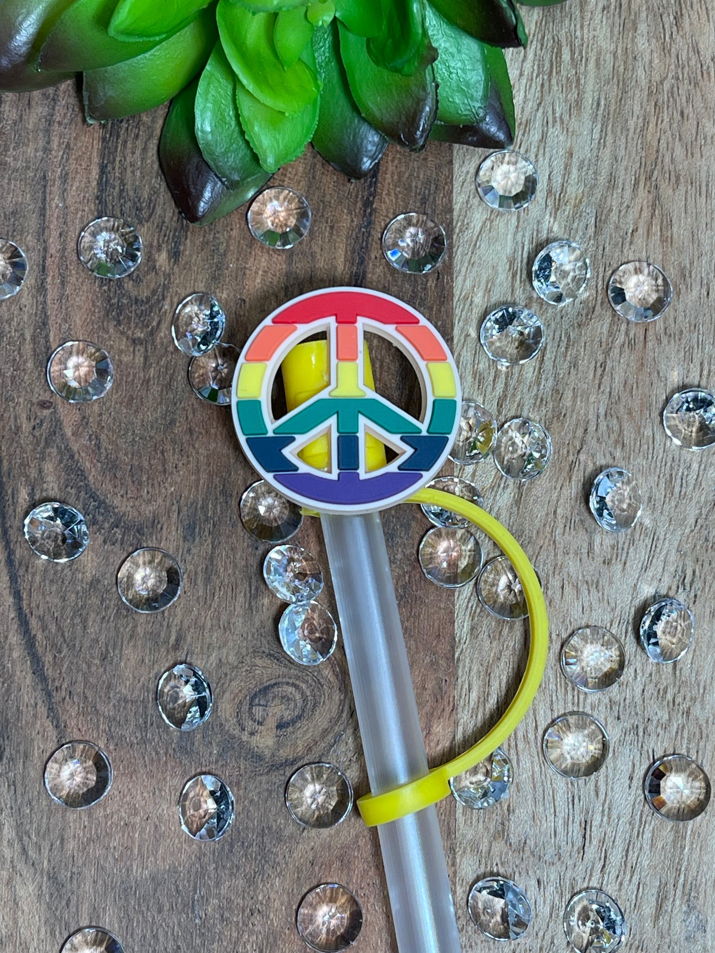 Rainbow Peace  Straw Topper