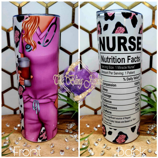 Nurse Nutrition Facts 20oz Tumbler