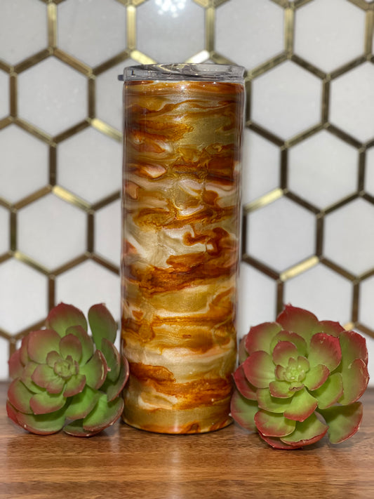 Brown Swirled 20oz Skinny Tumbler
